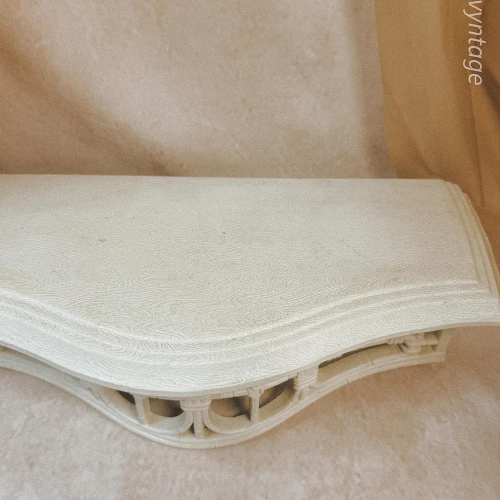 Off White Homco Faux Wicker Wall Shelf